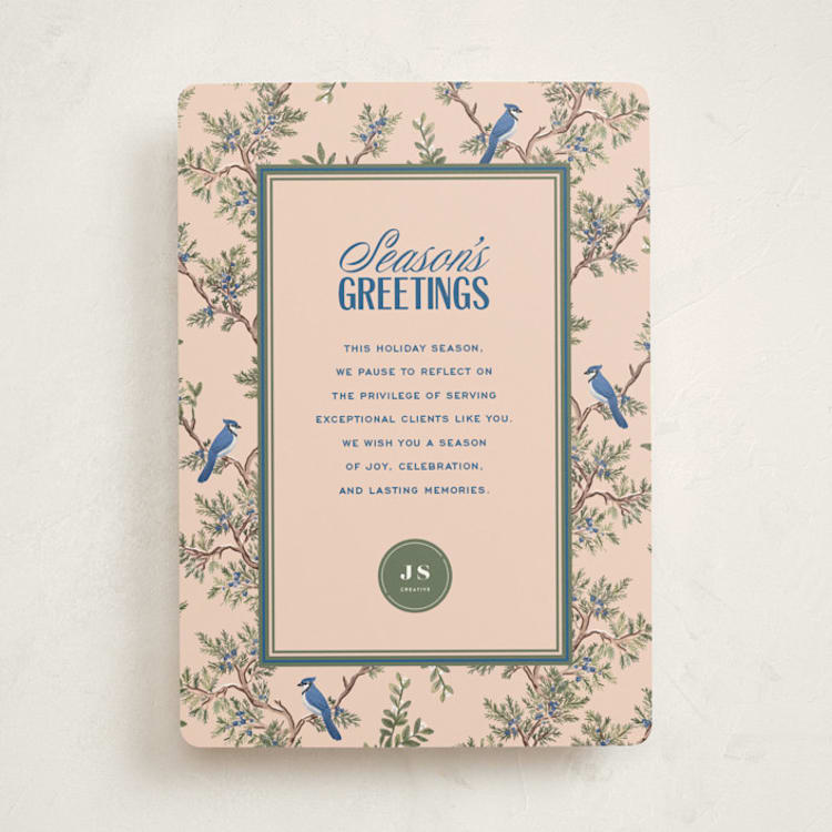 "Winter Chinoiserie" - Holiday Cards in Winter Rose by Jenna Holcomb - Front