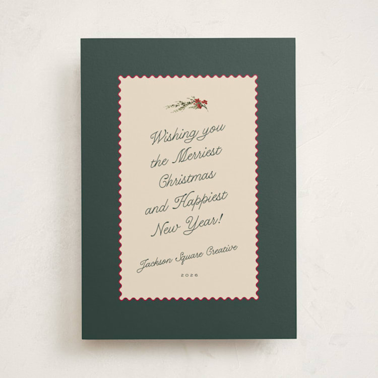 "Vintage Note" - Holiday Cards in Forest by Kate Ahn - Front