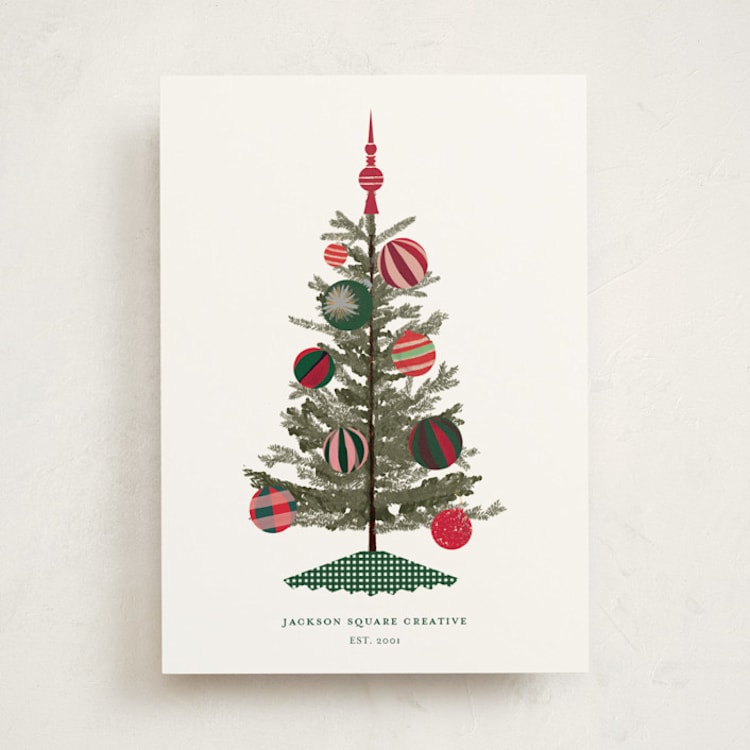 "Vintage Tree" - Holiday Cards in Snow by Baumbirdy - Front