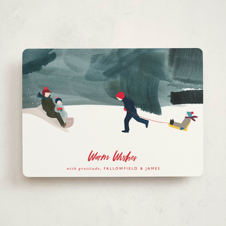 "Winter Fun" - Holiday Cards in Cherry by Eve Schultz - Front