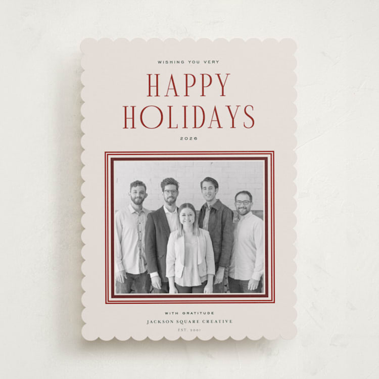 "Cinnamon Spice" - Holiday Cards in Cranberry by Blustery August - Front
