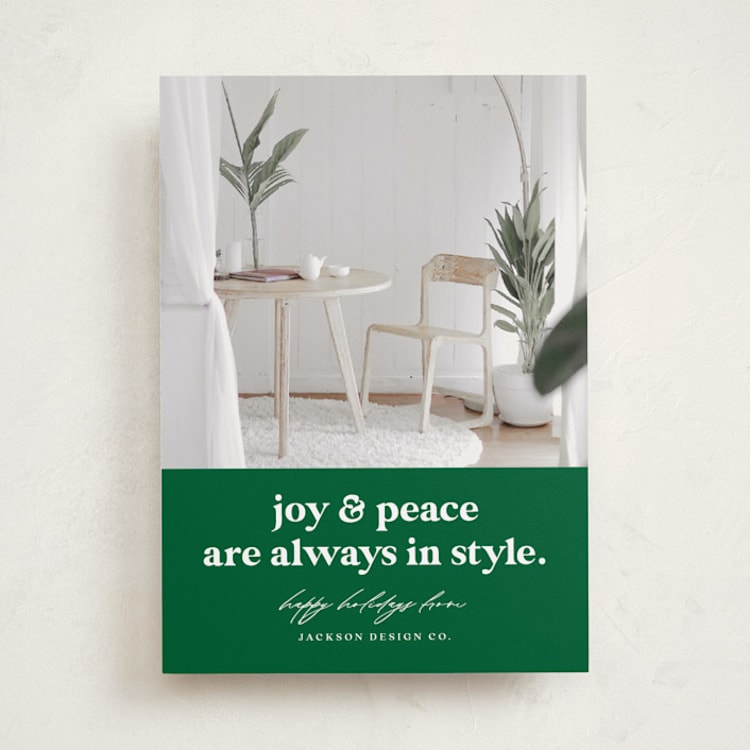 "Holiday in Style" - Holiday Cards in Spruce by Louise Kay - Front