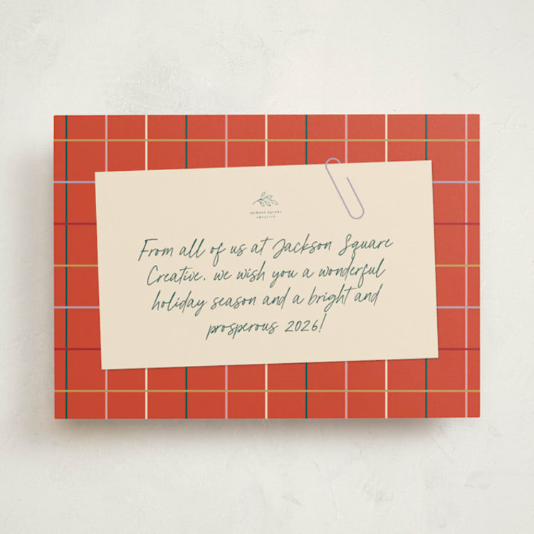 "Quick Note" - Holiday Cards in Persimmon by Olivia Raufman - Front