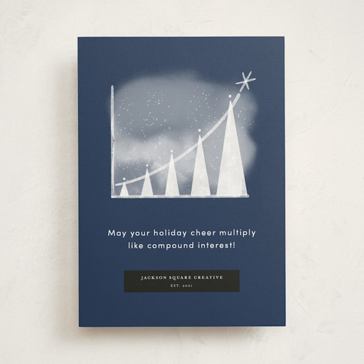 "Christmas Tree Chart" - Holiday Cards in Winter Night by Becky Nimoy - Front