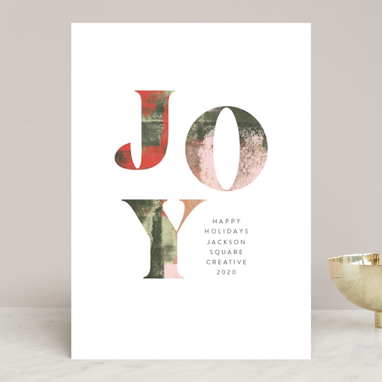 "Abstract Joy" - Holiday Cards in Evergreen by Anna Elder - Front