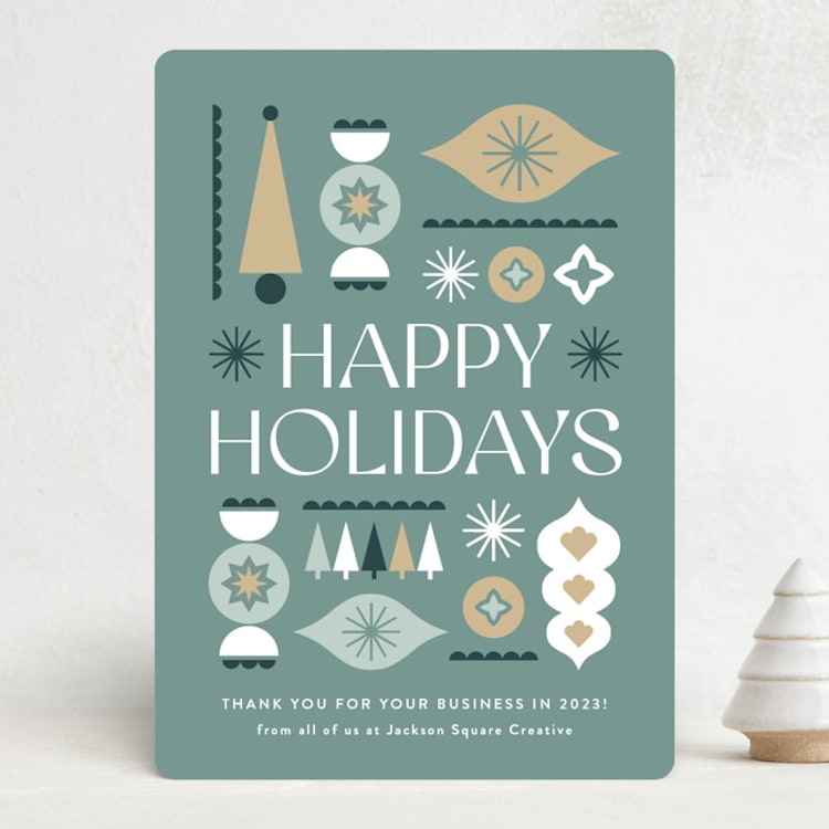 "Provisions" - Holiday Cards in Sage by Olivia Raufman - Front