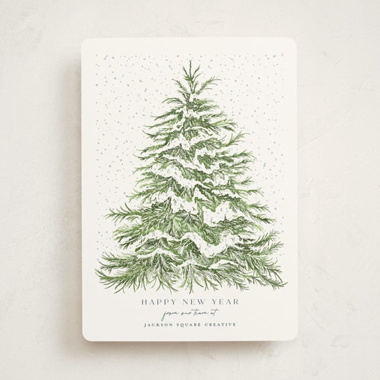 "Seasonal Etching" - Holiday Cards in Spruce by Paula Pecevich - Front