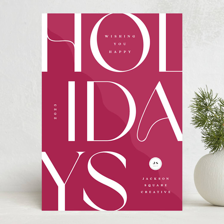 "Festive Holiday" - Holiday Cards in Gumdrop by Louise Kay - Front