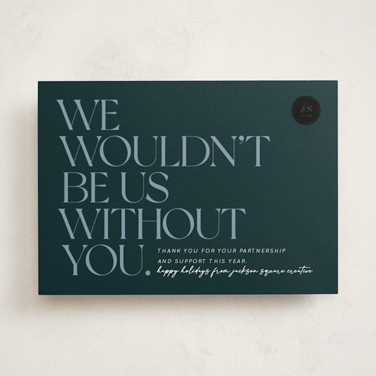 "Wouldn't Be Us" - Holiday Cards in Midnight Blue by Keen Peachy - Front