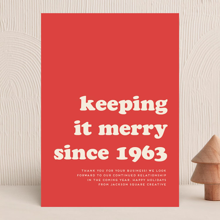 "Keeping it Merry" - Holiday Cards in Tomato by Amy Payne - Front
