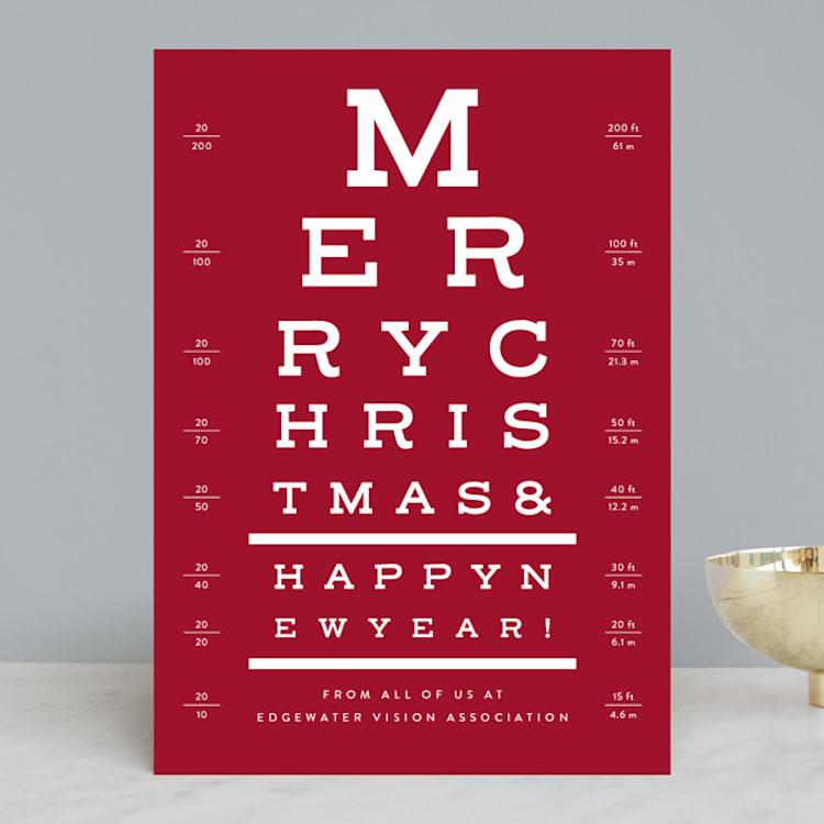 "Optical" - Holiday Cards in Peppermint by Sarah Brown - Front