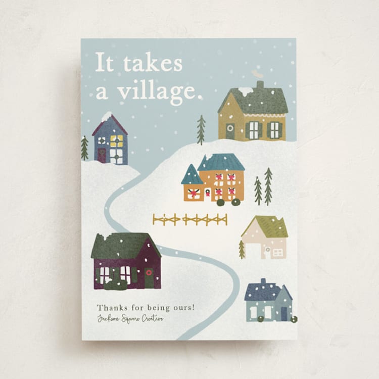 "A Village" - Holiday Cards in Olive by Bethany Anderson - Front
