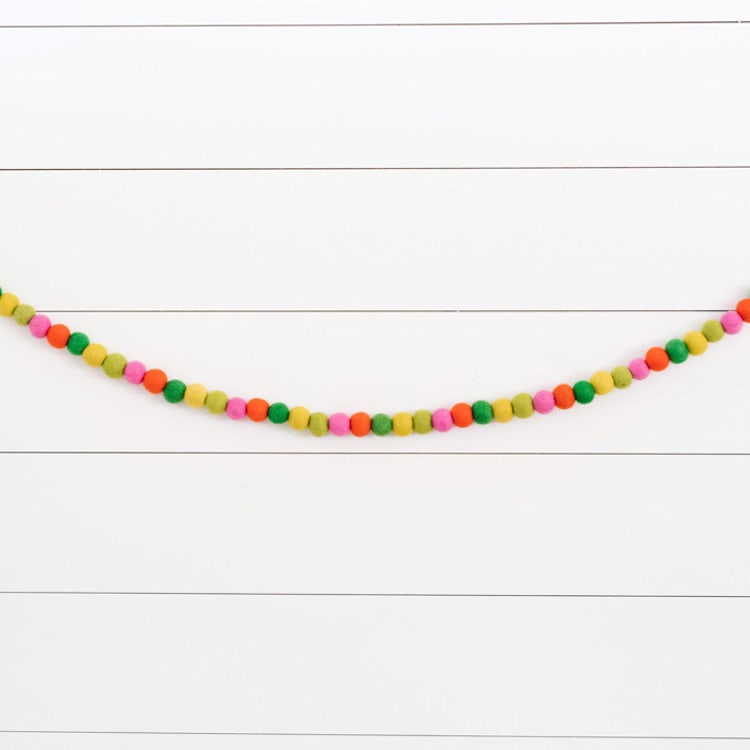 "Oh What Fun Felt Ball Garland" - Garlands in multicolor by aubry bennion