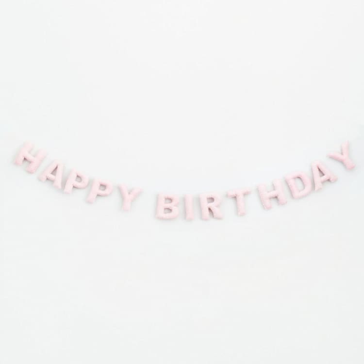 "Happy Birthday Banner (Blush, 6 feet)" - Garlands in pink by Nivas Collection