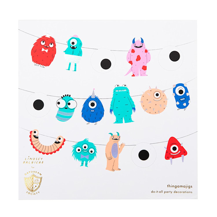 "Little Monsters Thingamajigs - Set of 16" - Garlands in multicolor by Jollity and Co