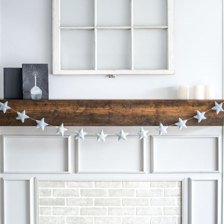 "Star Garland (Dusty Blue, 6 feet)" - Garlands in blue by Nivas Collection
