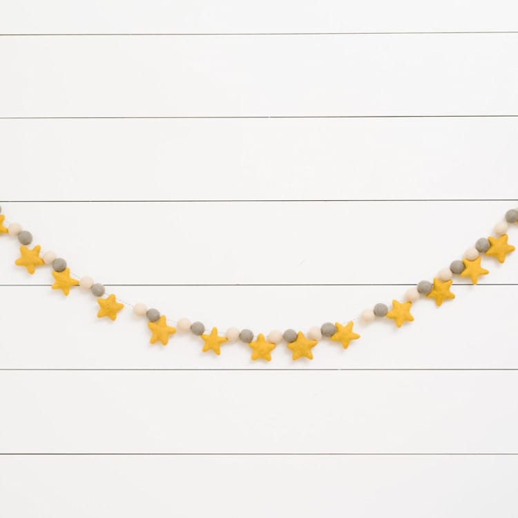 "Second Star to the Right Felt Ball Garland" - Garlands in multicolor by aubry bennion