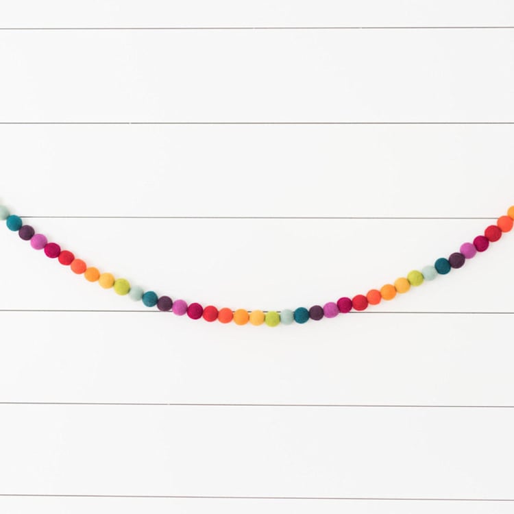 "Pigment Felt Ball Garland" - Garlands in multicolor by aubry bennion