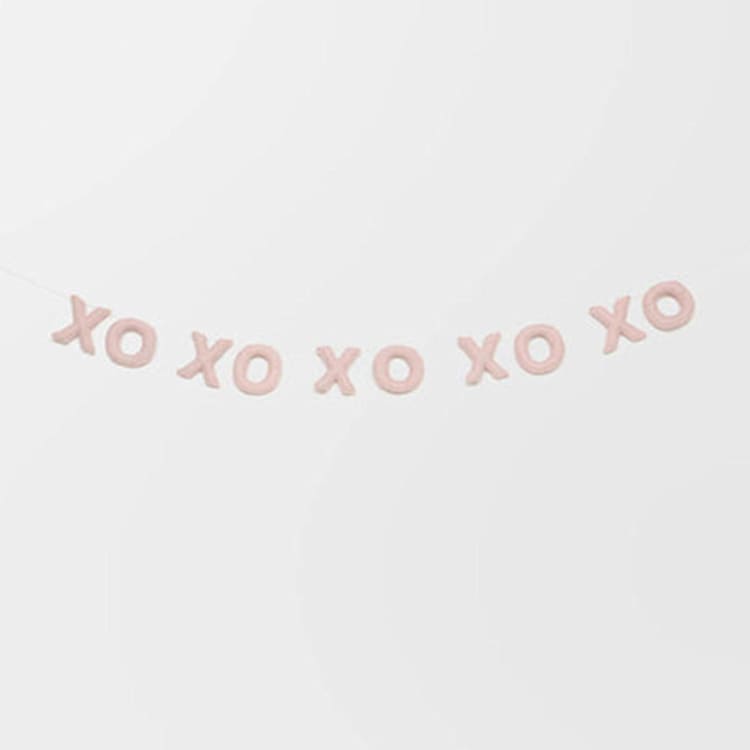 "XOXO Banner (Blush, 6 feet)" - Garlands in pink by Nivas Collection