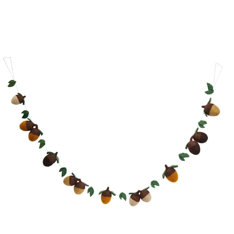 "Felt Acorn Garlands" - Garlands in multicolor by Global Goods Partners
