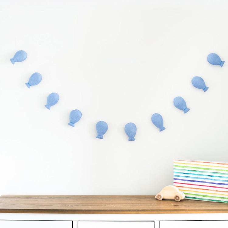"Balloon Garland (Serenity Blue, 6 feet)" - Garlands in blue by Nivas Collection