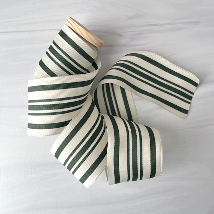 "2.5" Green Cotton Garland Ribbon - 5 yards" - Garlands in green by Honey Silks Co