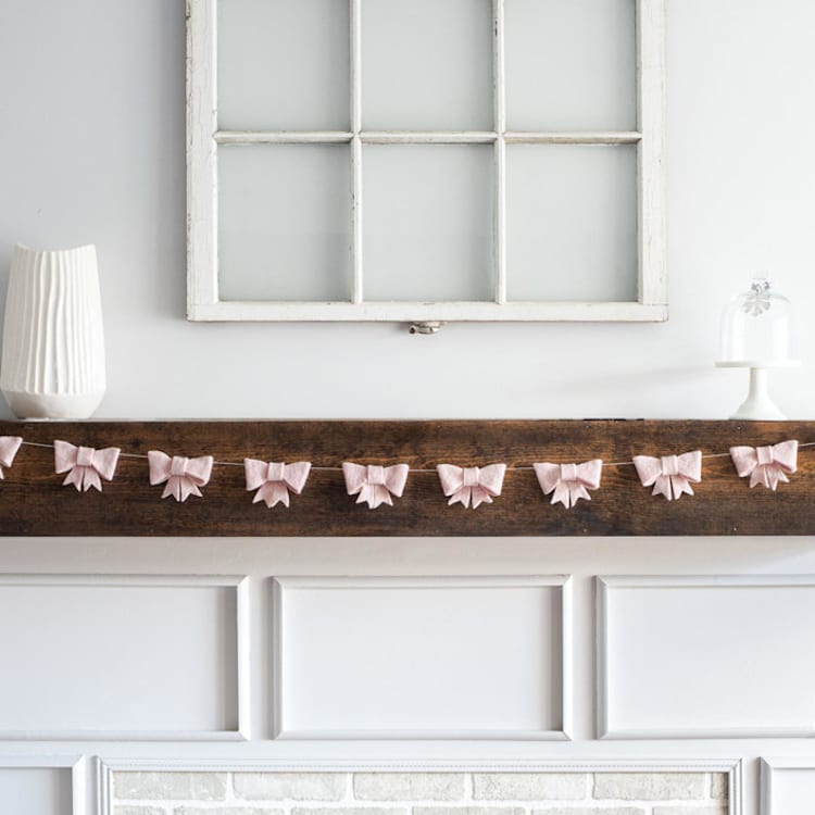 "Bow Garland (Blush, 6 feet)" - Garlands in pink by Nivas Collection
