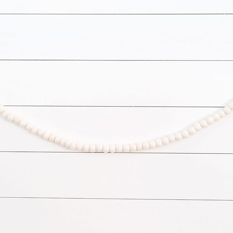 "Winter White Felt Ball Garland" - Garlands in white by aubry bennion