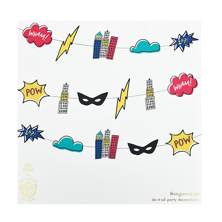 "Superhero Thingamajigs - Set of 16" - Garlands in multicolor by Jollity and Co