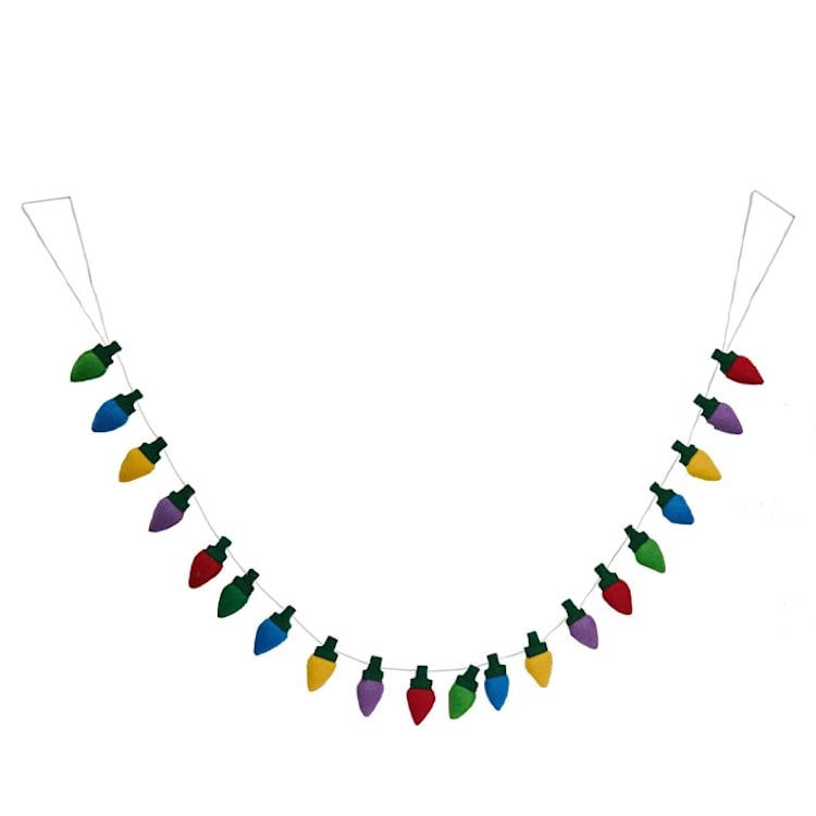 "Felt Holiday Lights Garland" - Garlands in multicolor by Global Goods Partners