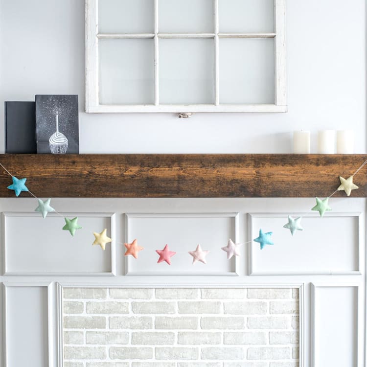 "Star Garland (Soft Rainbow, 6 feet)" - Garlands in multicolor by Nivas Collection
