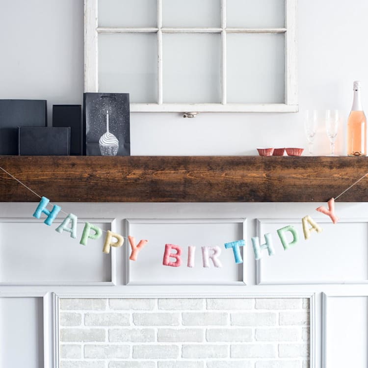 "Happy Birthday Banner (Soft Rainbow, 6 feet)" - Garlands in multicolor by Nivas Collection