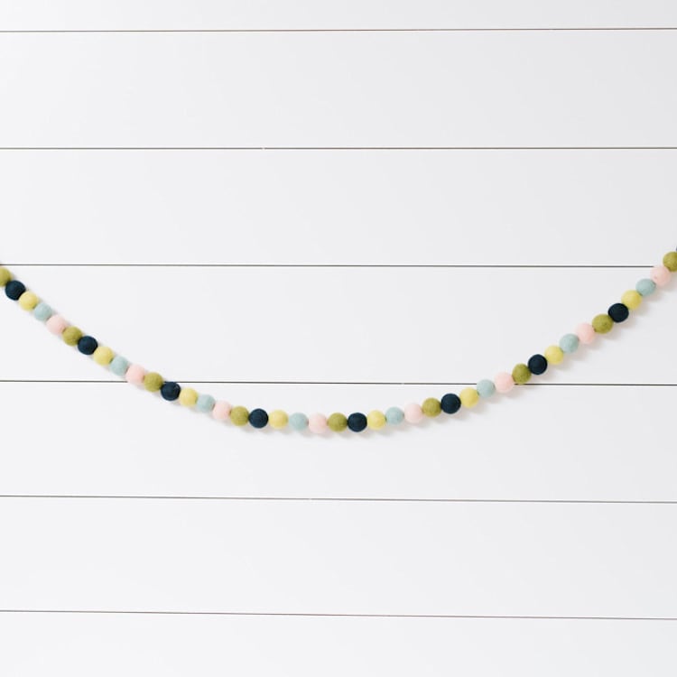 "Agave Felt Ball Garland" - Garlands in multicolor by aubry bennion