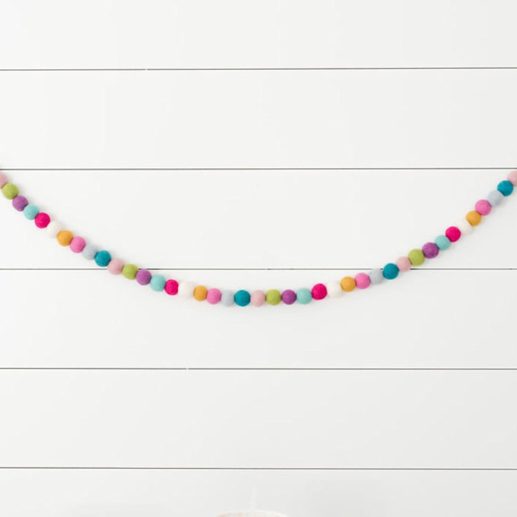 "Seamstress Felt Ball Garland" - Garlands in multicolor by aubry bennion