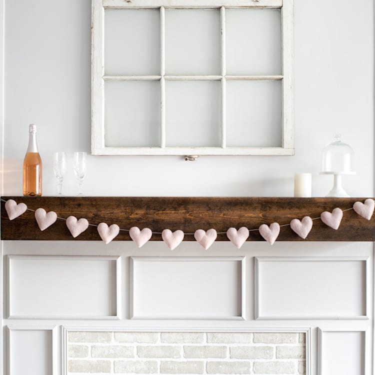 "Heart Garland (Pink, 6 feet)" - Garlands in pink by Nivas Collection
