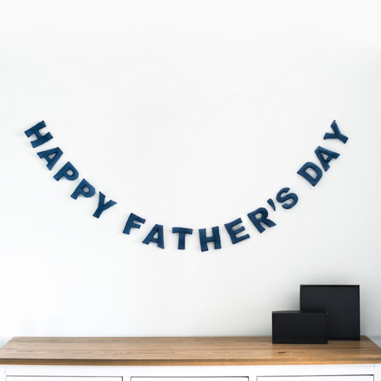 "Happy Father's Day Banner (6 feet)" - Garlands in blue by Nivas Collection