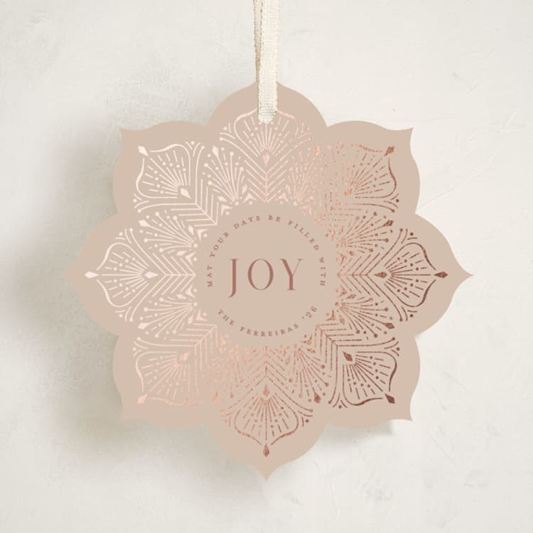 "poinsettia ornament" - Holiday Ornament Cards in Winter Rose by Ana de Sousa - Front
