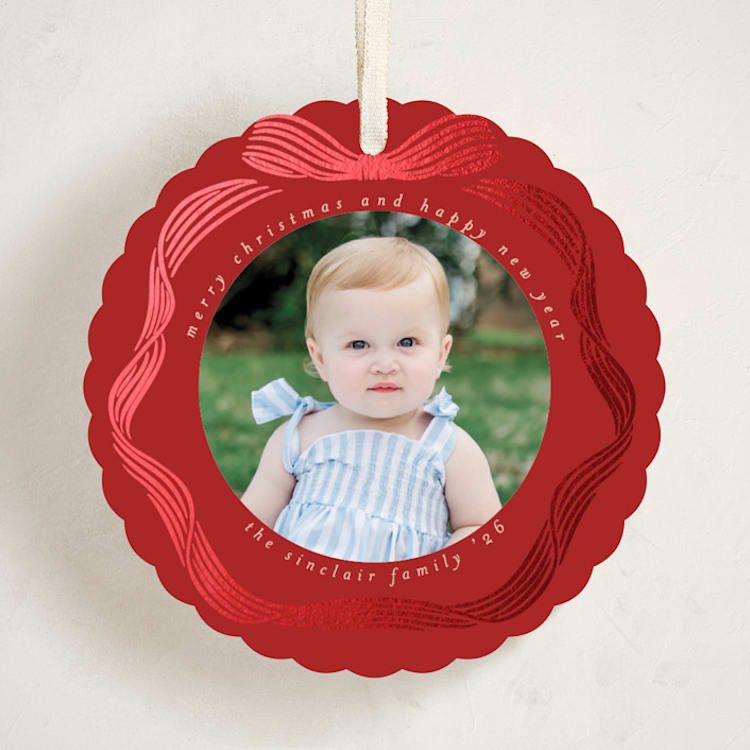 "Natale" - Holiday Ornament Cards in Peppermint by Pati Cascino - Front