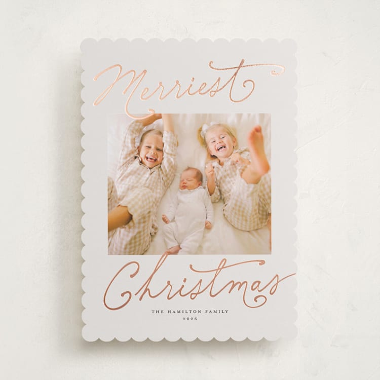 "Merriest Season" - Holiday Cards in Eggnog by Rachel Mattern - Front