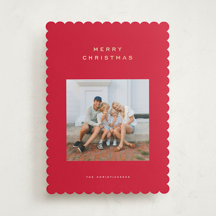 "Cranberry" - Holiday Cards in Santa Suit by Wildfield Paper Co - Front