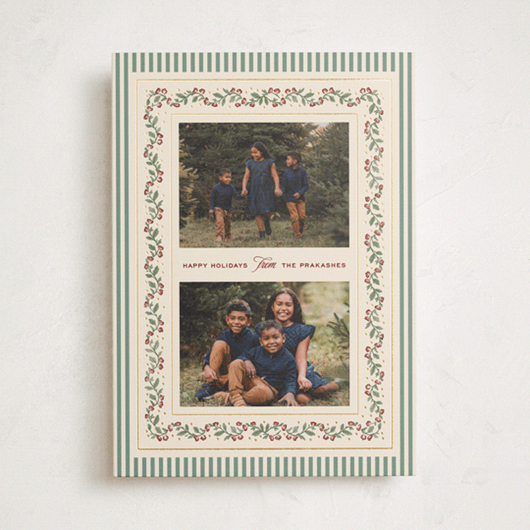 "Festive Vine" - Holiday Cards in Juniper by Jenna Holcomb - Front