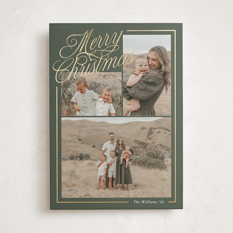 "Elegant Border" - Holiday Cards in Pine by Brianne Larsen - Front