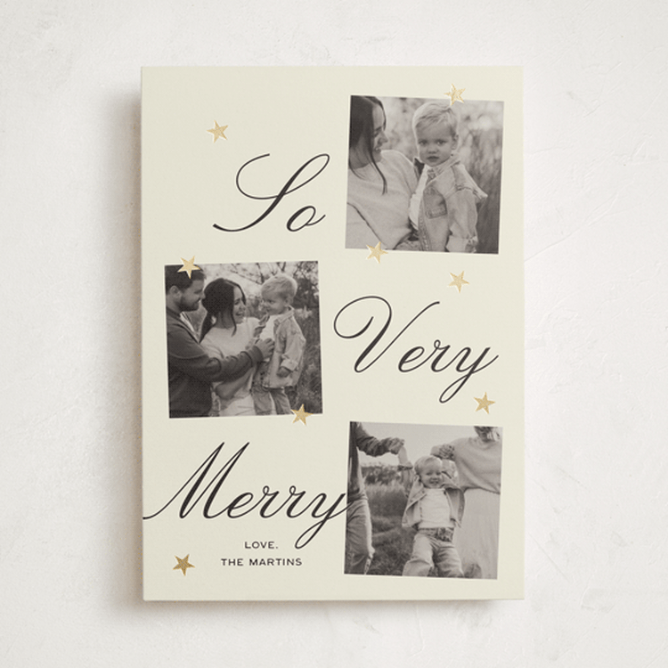 "Merry Stars" - Holiday Cards in Champagne by Ani Somi - Front