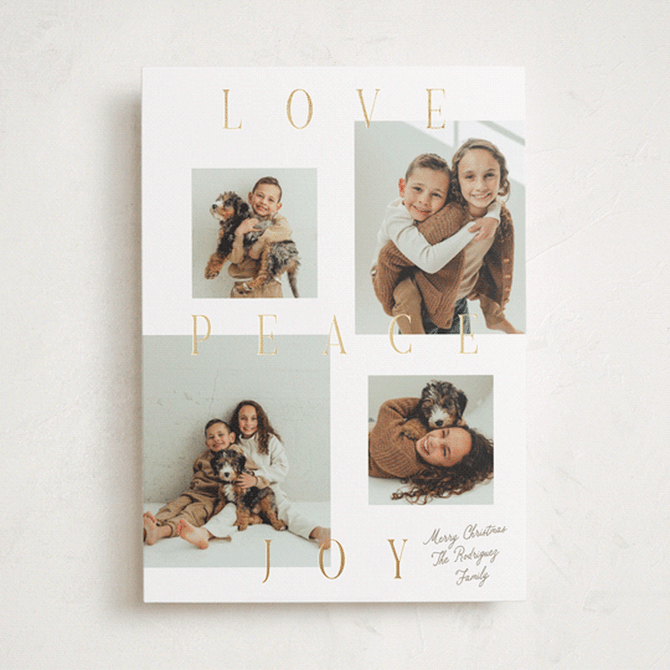 "Newsprint" - Holiday Cards in Snow by Robert and Stella - Front