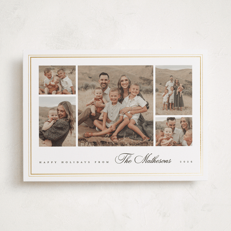 "Classic Five" - Holiday Cards in Snow by Kelly Schmidt - Front