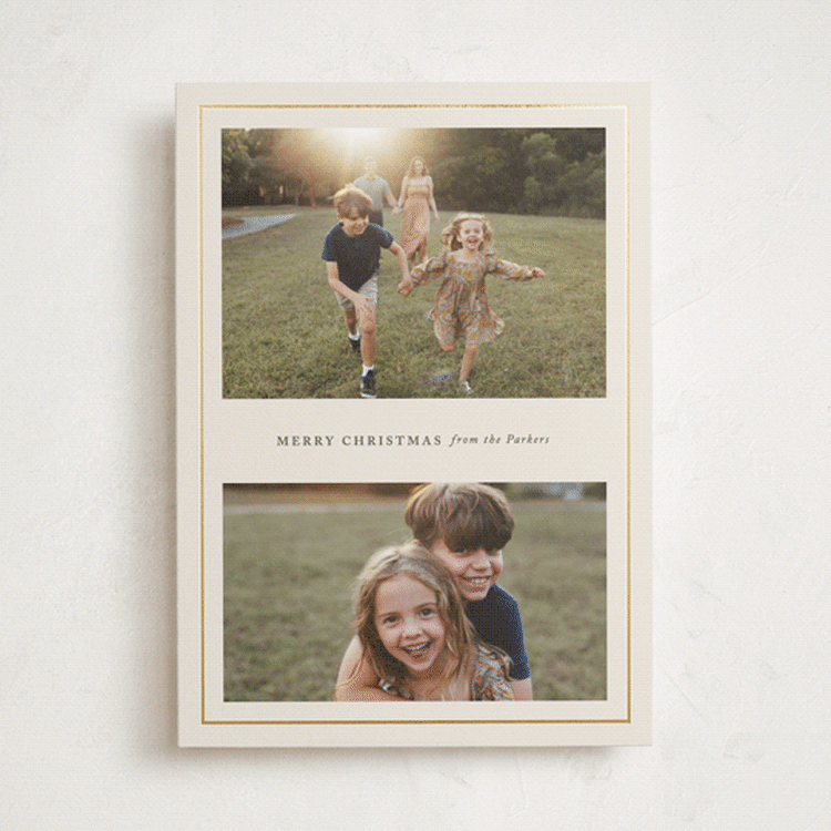 "Simple Border" - Holiday Cards in Eggnog by Brianne Larsen - Front