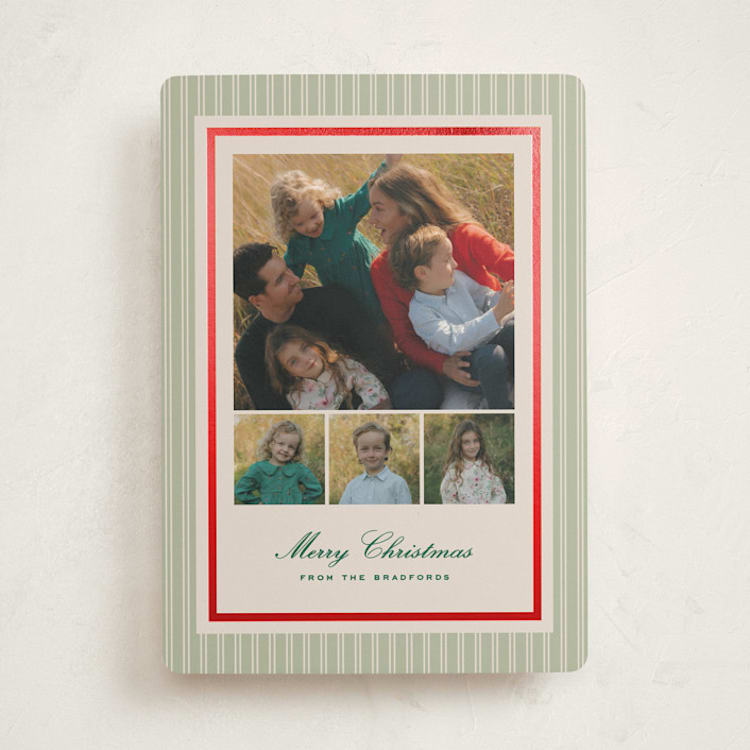 "Nicholas" - Holiday Cards in Pistachio by Amy Kross - Front