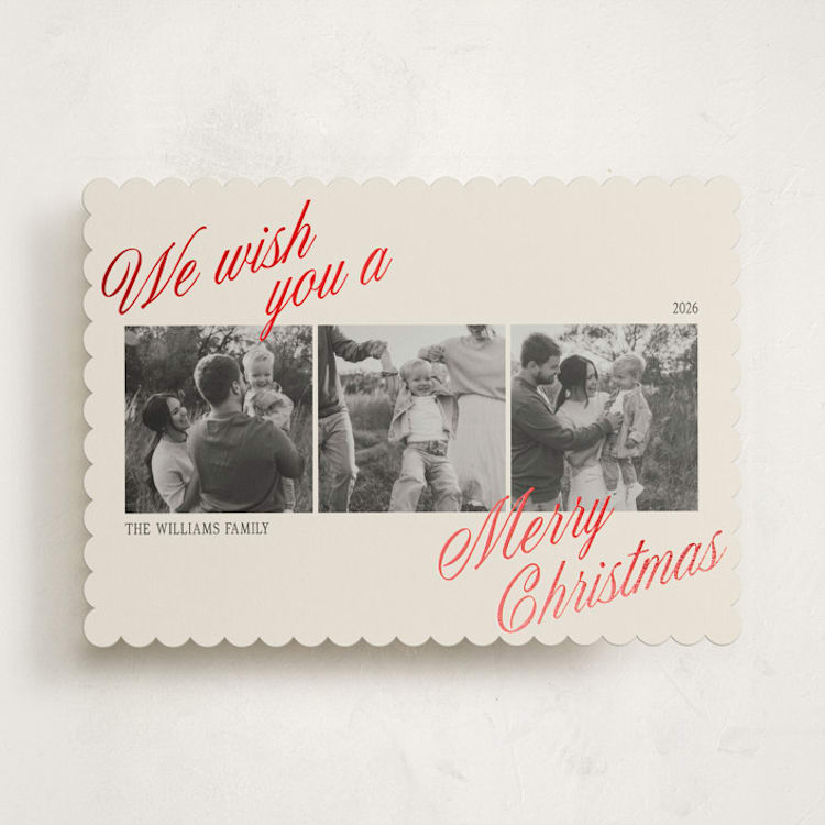 "Trifold" - Holiday Cards in Cream by Robert and Stella - Front