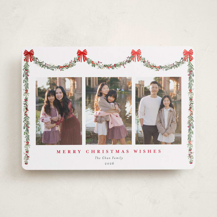 "Joyful Holly" - Holiday Cards in Peppermint by Susan Moyal - Front