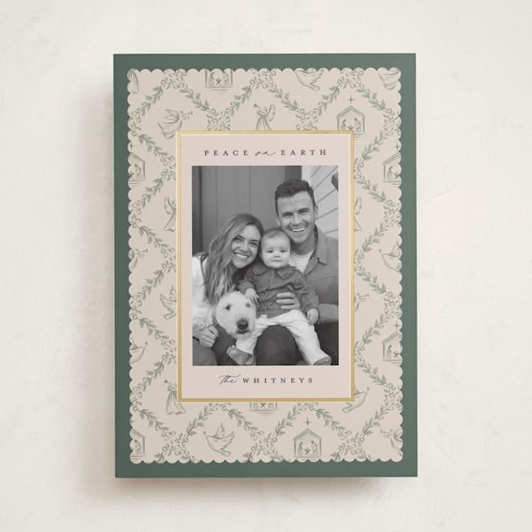 Nativity Toile Foil-Pressed Holiday Cards